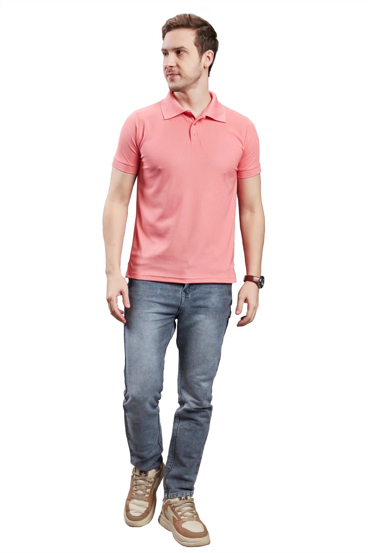 Wild Camo Men's Pink Smart Polo T-shirt