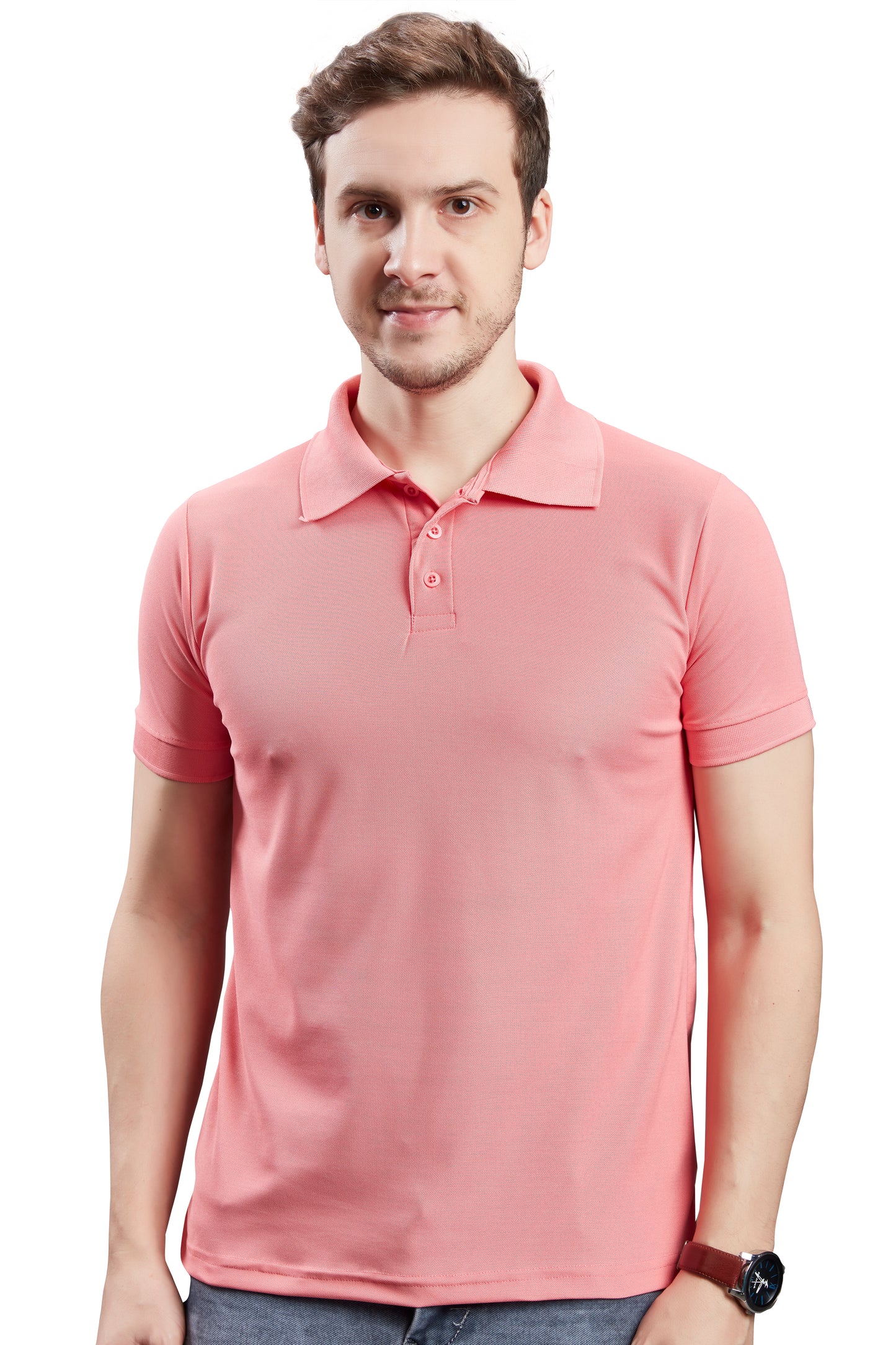 Wild Camo Men's Pink Smart Polo T-shirt