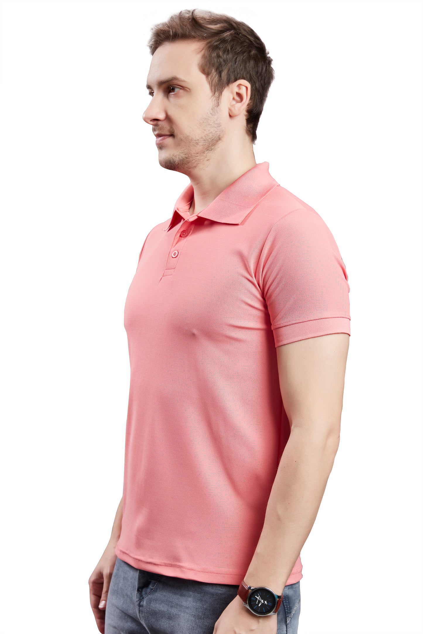 Wild Camo Men's Pink Smart Polo T-shirt