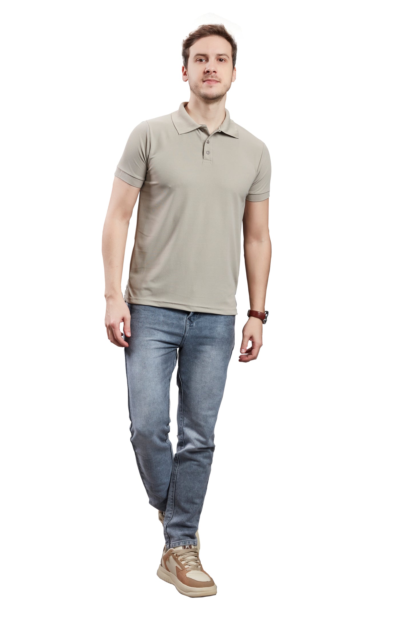 Wild Camo Men's Aluminium Smart Polo T-shirt