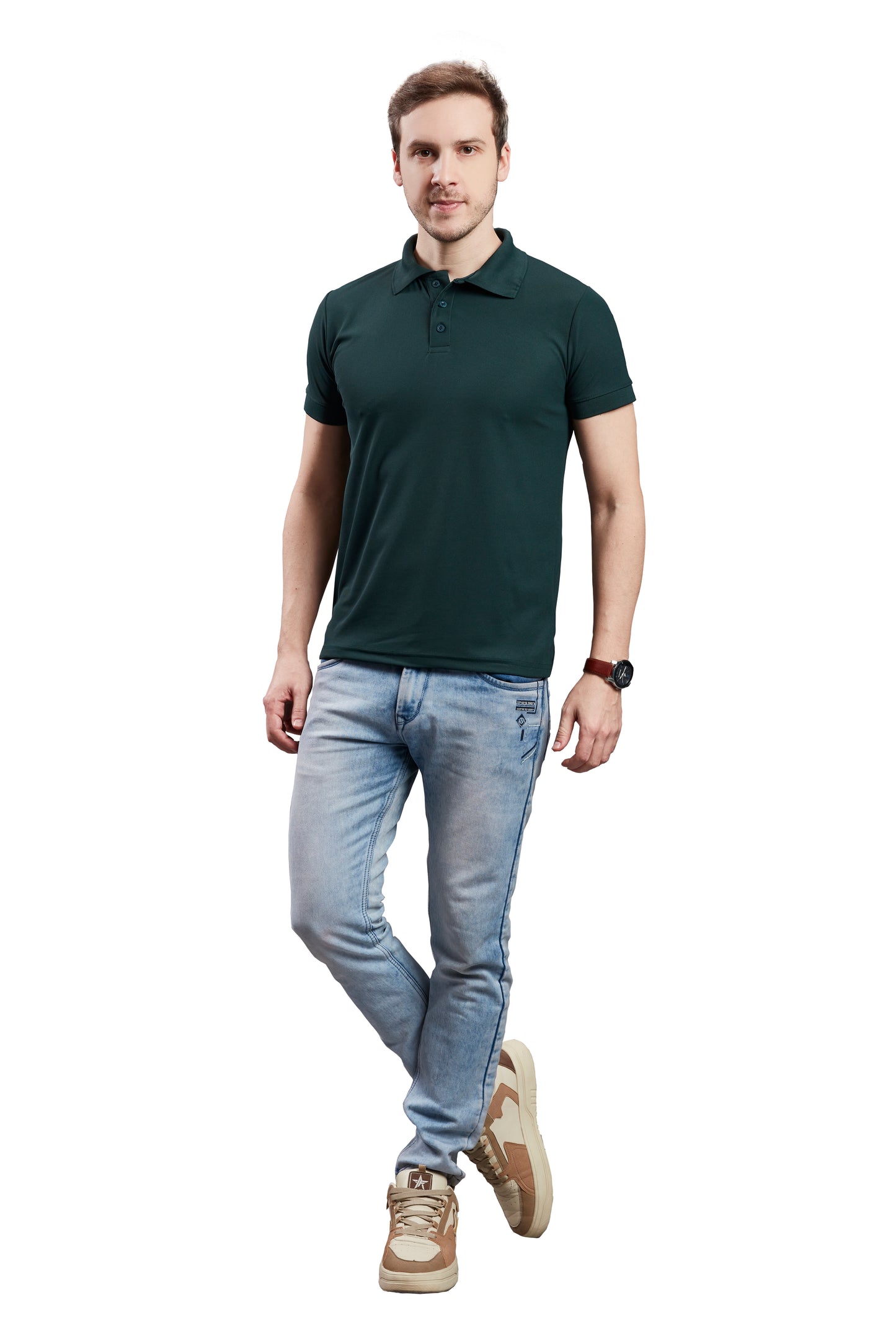 Wild Camo Men's Pine Green Smart Polo T-shirt