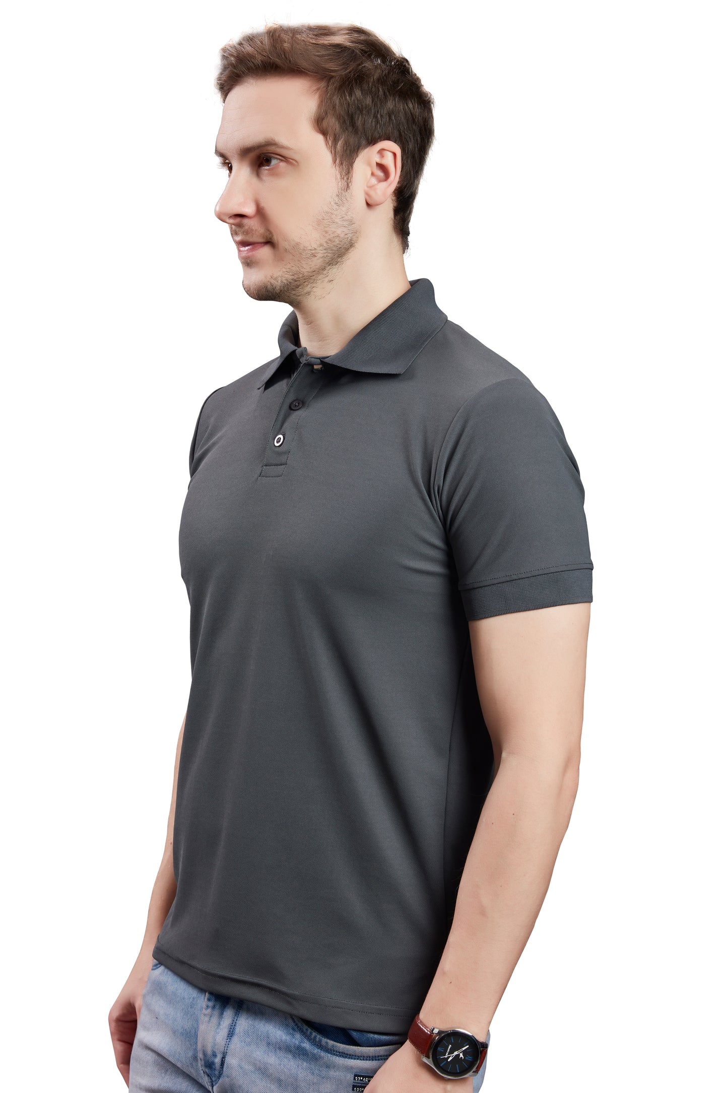 Wild Camo Men's Grey Smart Polo T-shirt
