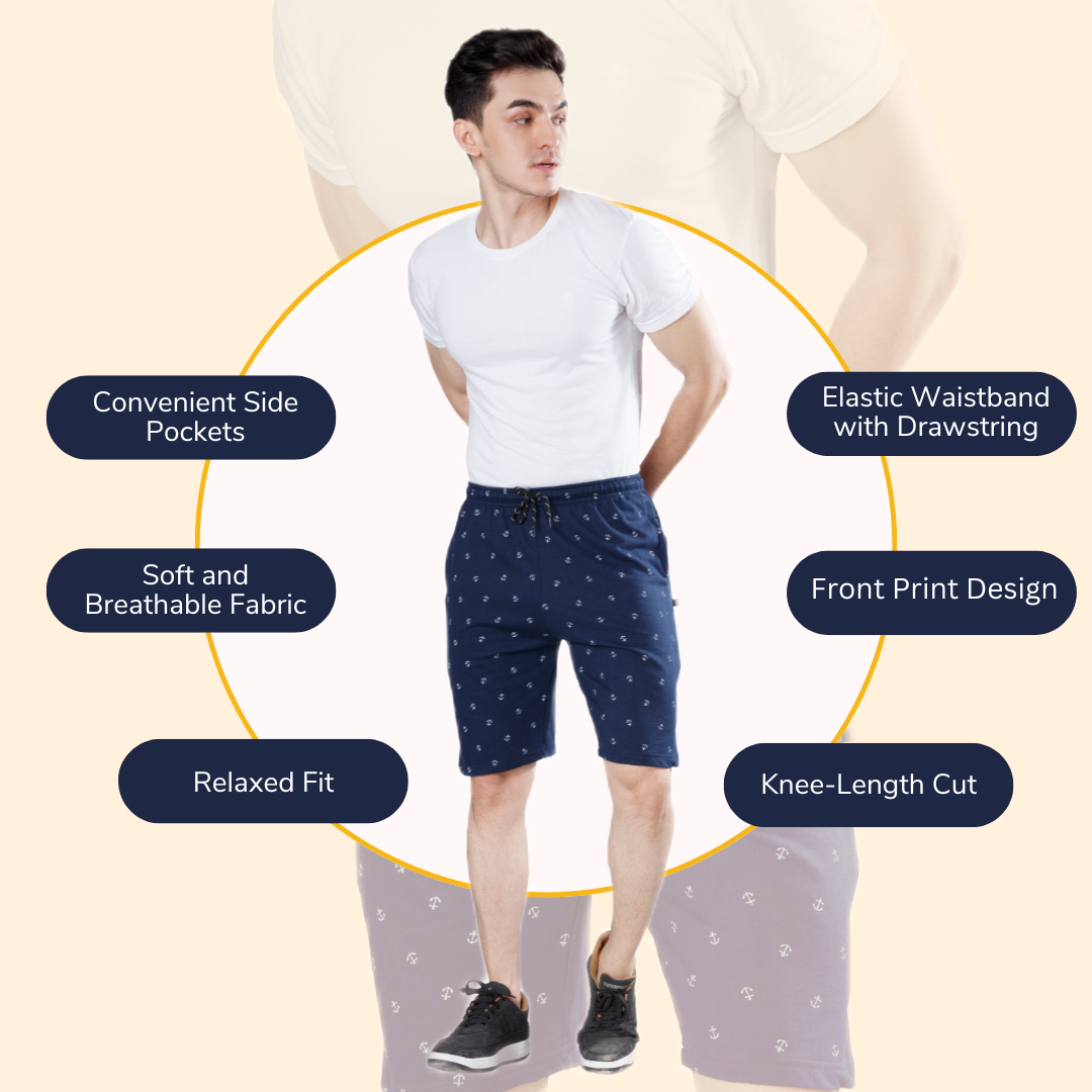 Wild Camo Navy Printed Casual Short