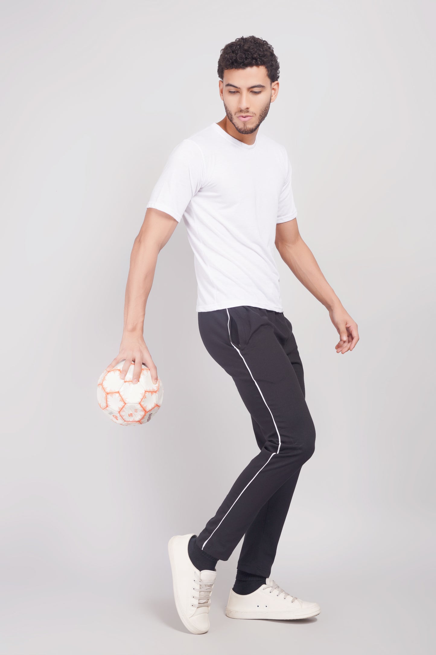 Mens Cotton Black Track Pant