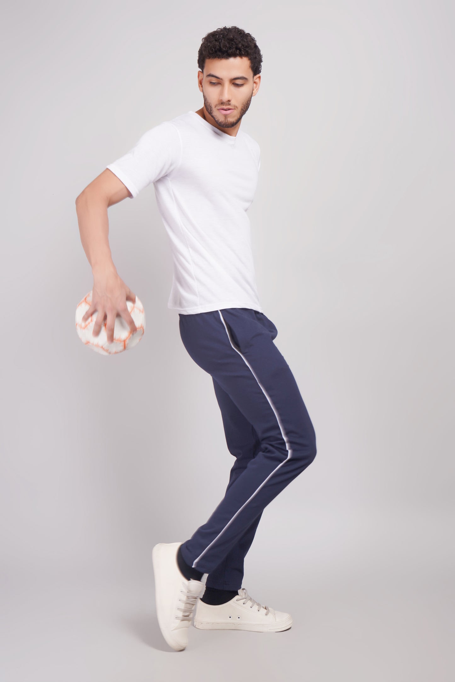 Mens Cotton Navy Track Pant