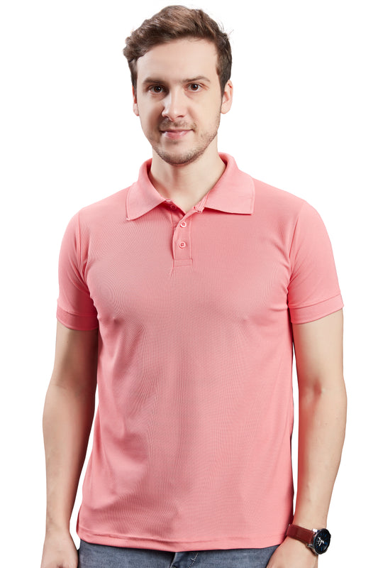 Wild Camo Men's Pink Smart Polo T-shirt