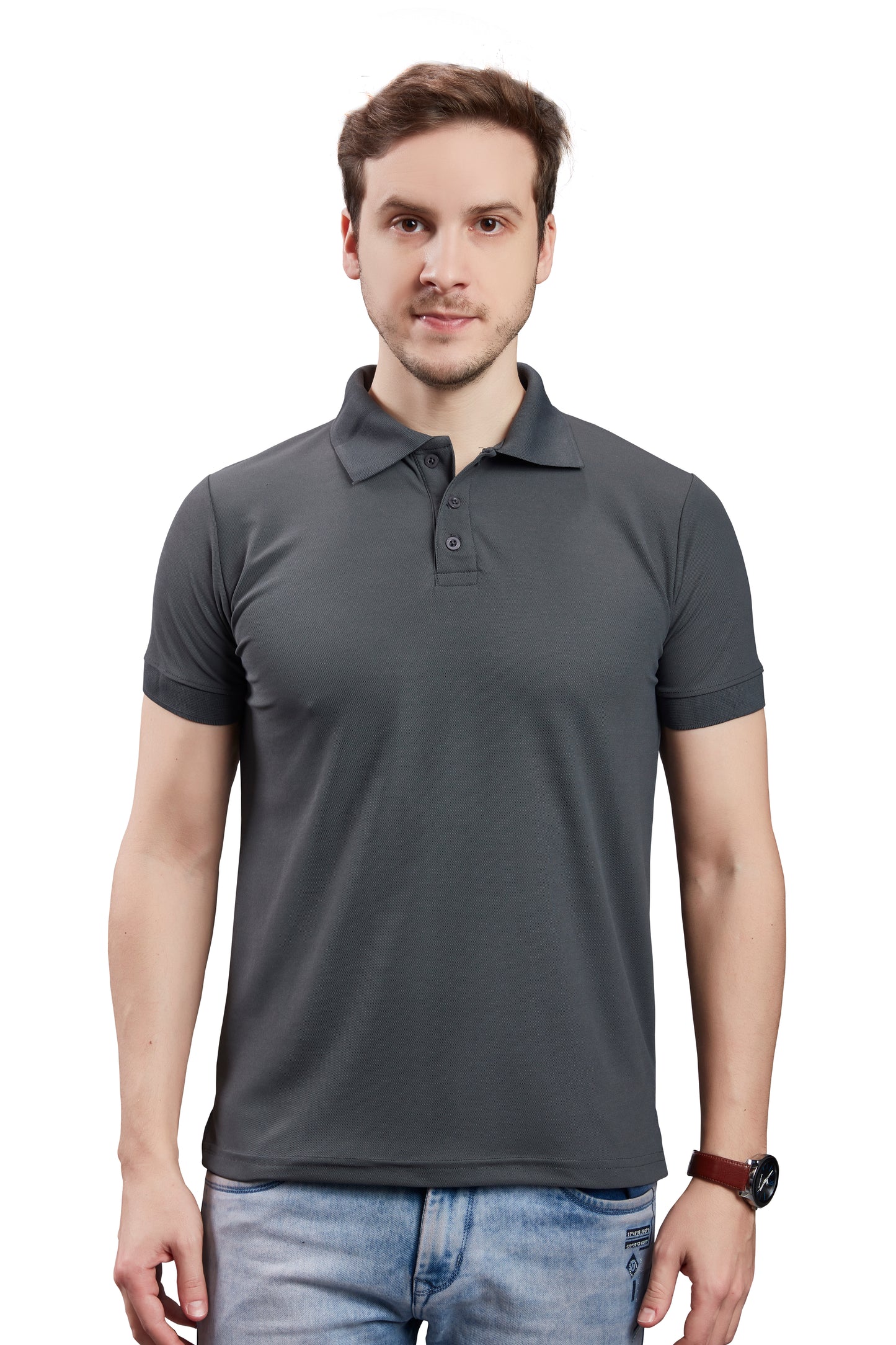 Wild Camo Men's Grey Smart Polo T-shirt