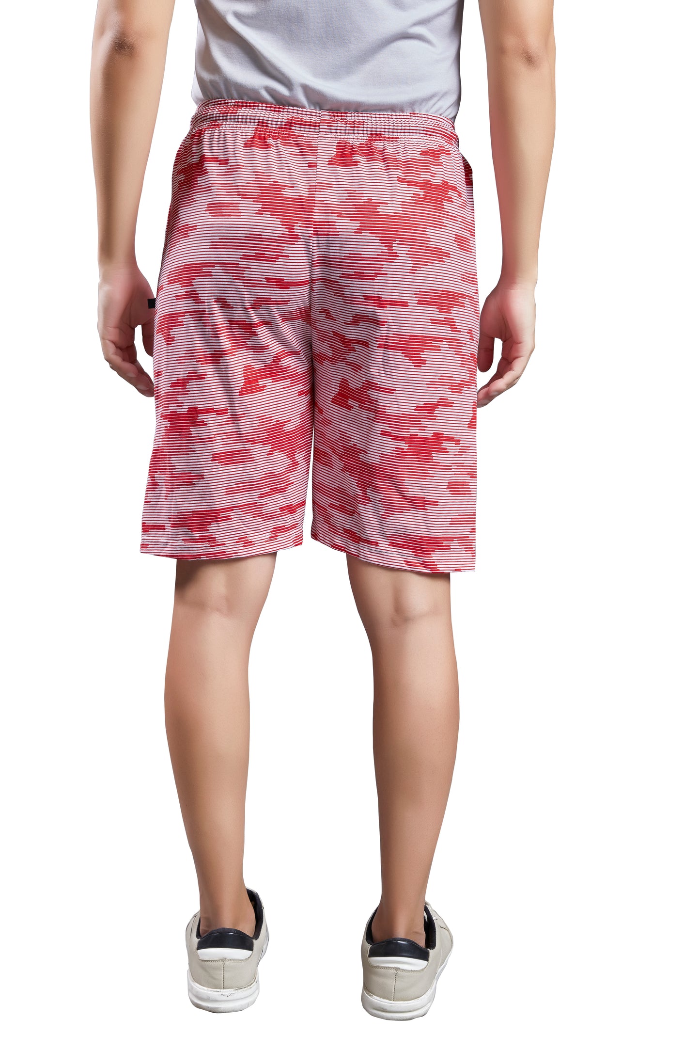 Mens casual Red Stripes printed shorts