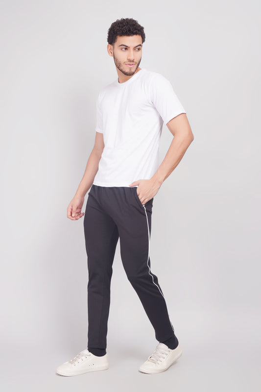 Mens Cotton Black Track Pant