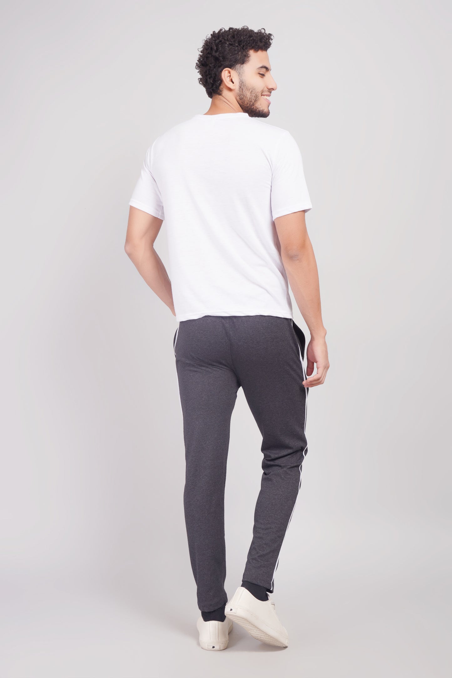Mens Cotton Dark Grey Track Pant