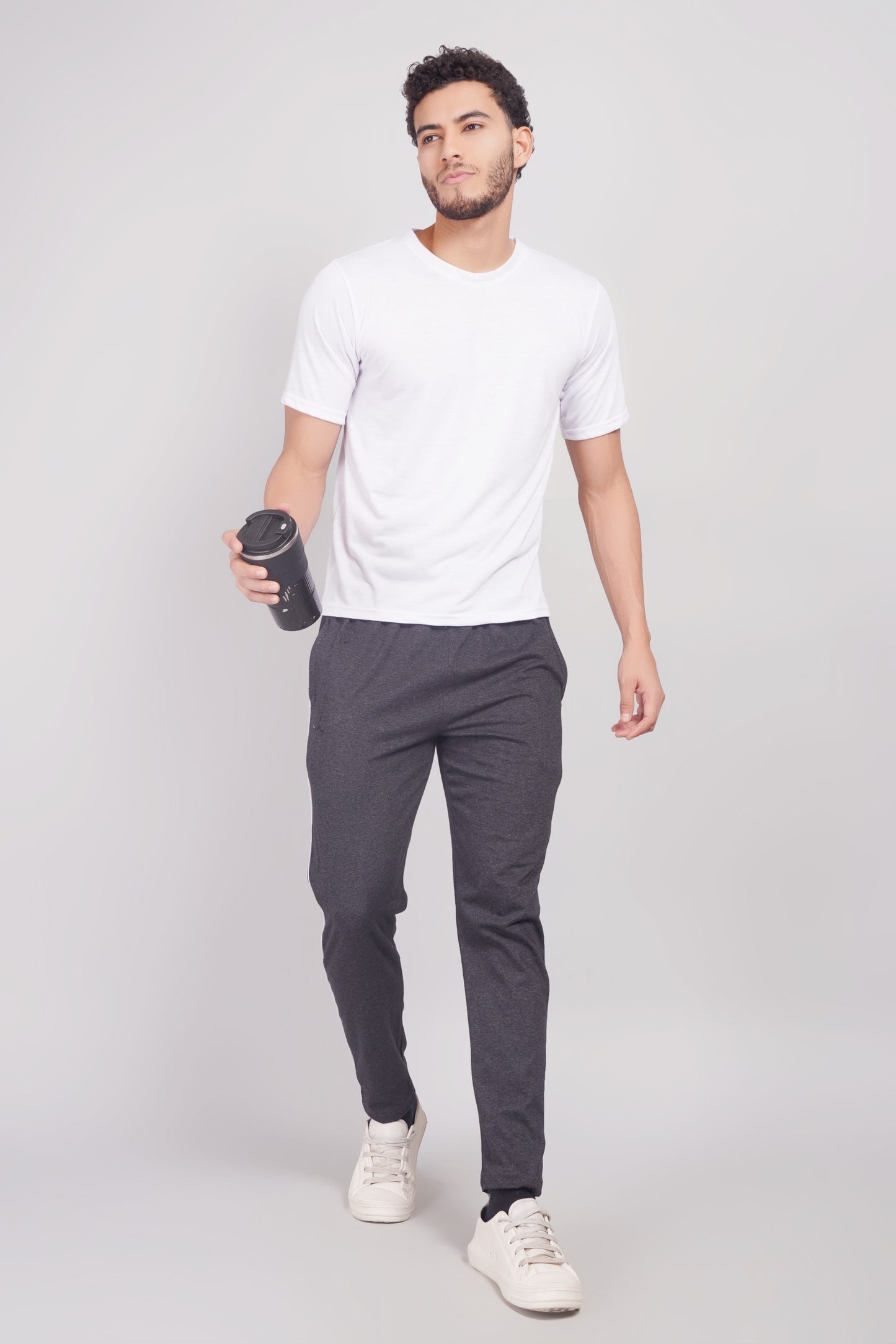 Mens Cotton Dark Grey Track Pant