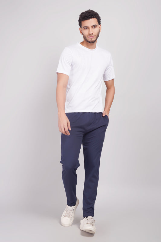 Mens Cotton Navy Track Pant