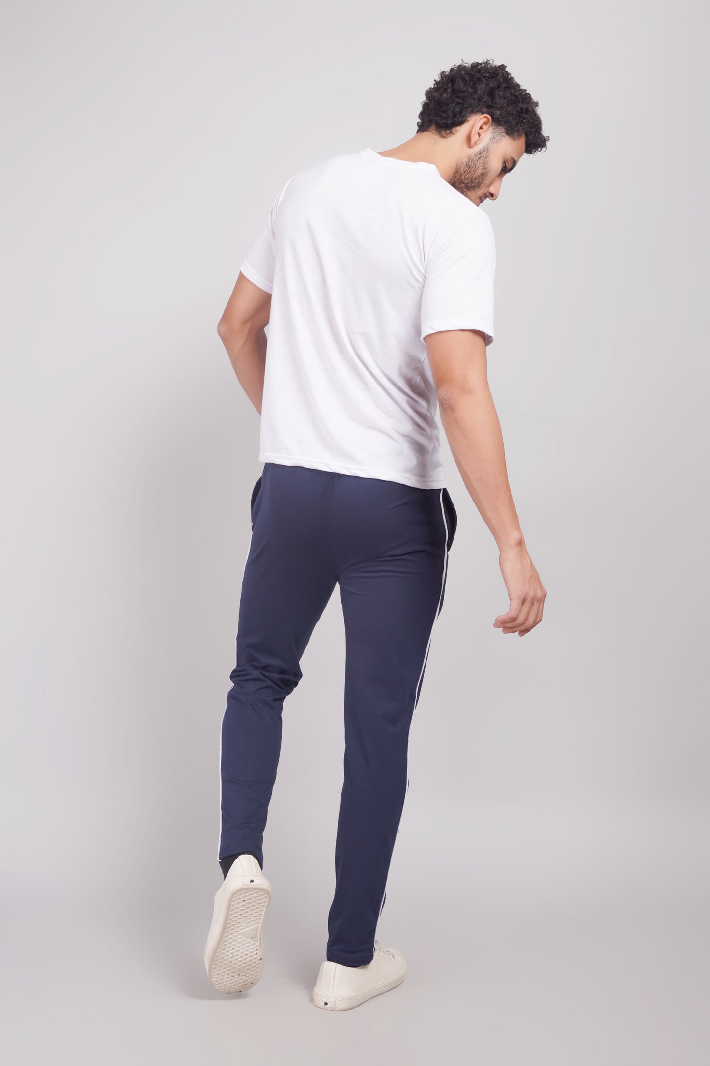 Mens Cotton Navy Track Pant