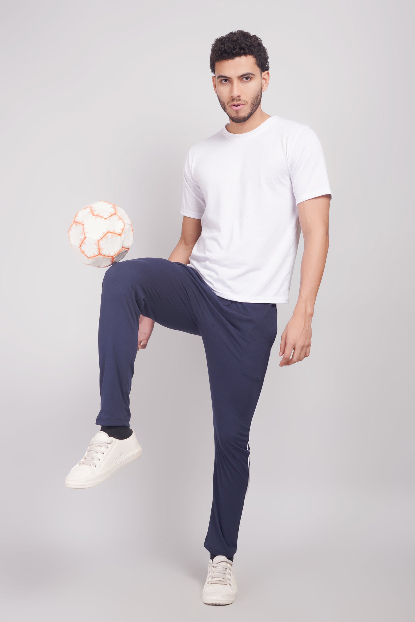 Mens Cotton Navy Track Pant
