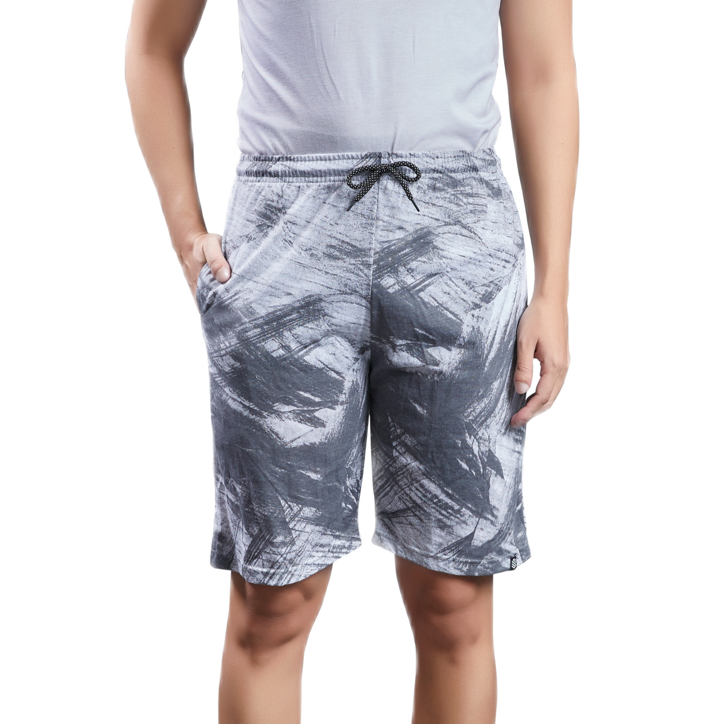 Mens casual Grey printed shorts