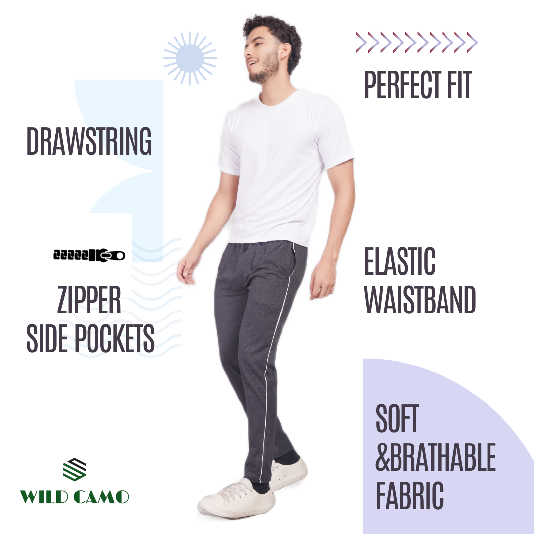 Mens Cotton Dark Grey Track Pant