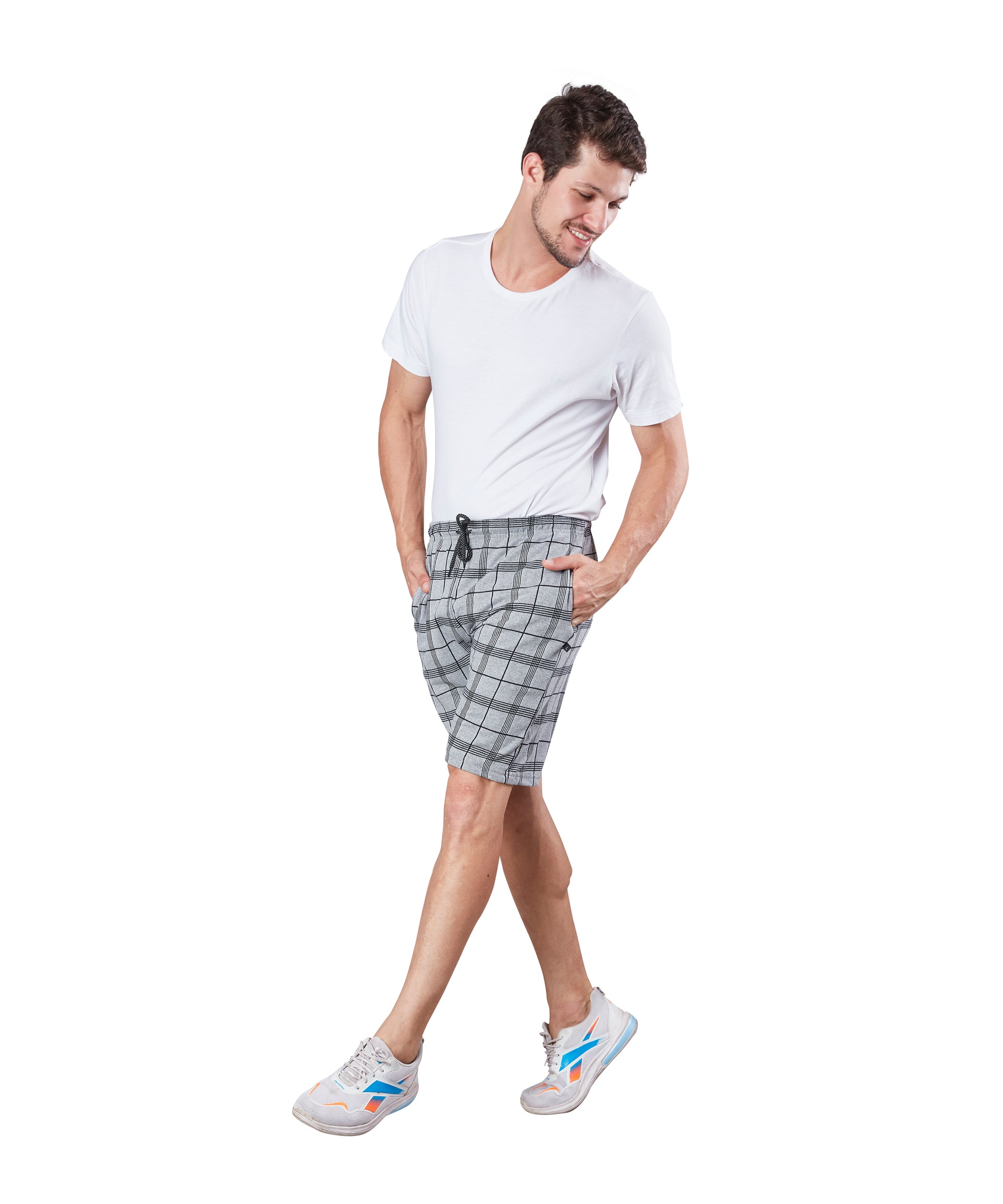 Wild Camo White Checkered Casual Short