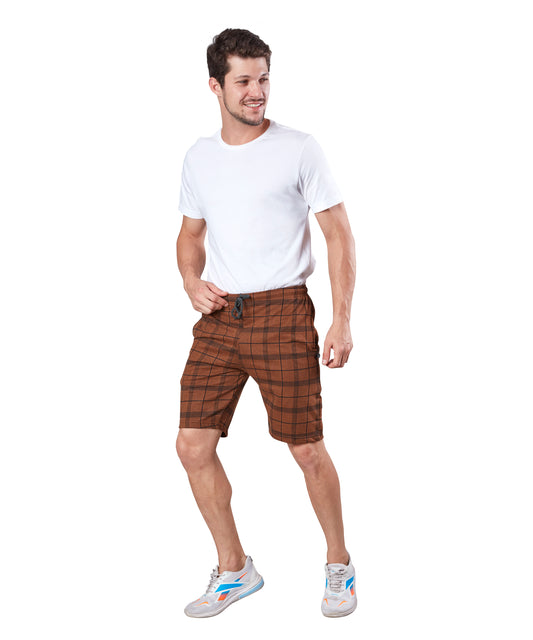 Wild Camo Brown Checkered Casual Short